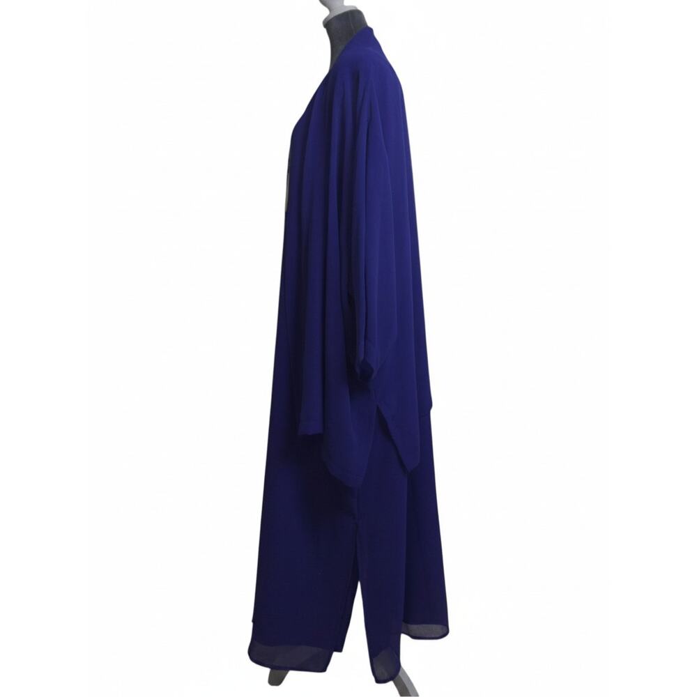 Carole Liz Dress Kimono Jacket Set 5X Purple Sheer Artwear India Statement EUC - Picture 5 of 16